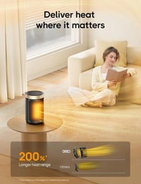 Keramický teplovzdušný ventilátor Dreo Atom 316, 1500 W, termostat, 12-hodinový časovač – zlatý 4