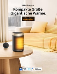 Aerotermă Ceramică Inteligentă Dreo Atom 316 1500W, Termostat, 3 Moduri, Temporizator 12H, Protecție la Supraîncălzire și Răsturnare, pentru Dormitor, Auriu 3