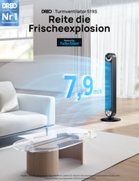 Inteligentný stĺpový ventilátor DREO Cruiser Pro T2S, 106 cm, tichý chod 25 dB, 9 rýchlostí, 4 režimy, oscilácia 90°, 12-hodinový časovač, diaľkové ovládanie, hlasové ovládanie, čierny 2