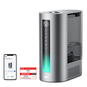 Inteligentný zvlhčovač vzduchu Dreo DR-HHM003S, teplá/studená para, 6 l – strieborný
