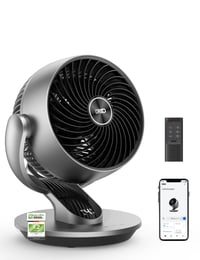 Inteligentný stolný ventilátor DREO Lynx S do spálne a kancelárie, tichá prevádzka 28 dB, diaľkové ovládanie, dosah prúdenia vzduchu 21 m, 4 rýchlosti, 5 režimov, 12-hodinový časovač, 90° automatická oscilácia 1