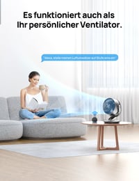 Inteligentný stolný ventilátor DREO Lynx S do spálne a kancelárie, tichá prevádzka 28 dB, diaľkové ovládanie, dosah prúdenia vzduchu 21 m, 4 rýchlosti, 5 režimov, 12-hodinový časovač, 90° automatická oscilácia 4