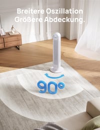 Stĺpový ventilátor DREO Nomad One, tichý, 90° oscilácia, 4 rýchlosti, 4 režimy, 8-hodinový časovač, s diaľkovým ovládaním, 92 cm, čierny 6
