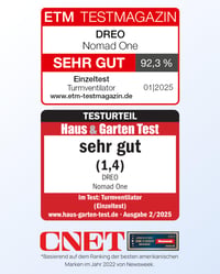 DREO Nomad One S pametni tihi toranjski ventilator, kontrola putem aplikacije i glasa, oscilacija 90°, s daljinskim upravljačem, 4 načina rada, 4 brzine, timer od 8 sati, crni 2