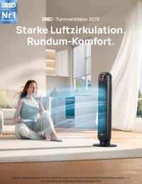 DREO Nomad One S pametni tihi toranjski ventilator, kontrola putem aplikacije i glasa, oscilacija 90°, s daljinskim upravljačem, 4 načina rada, 4 brzine, timer od 8 sati, crni 3