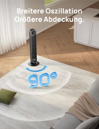 DREO Nomad One S pametni tihi toranjski ventilator, kontrola putem aplikacije i glasa, oscilacija 90°, s daljinskim upravljačem, 4 načina rada, 4 brzine, timer od 8 sati, crni 6