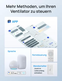 Inteligentný stropný ventilátor DREO so svetlom, 132 cm, 12 rýchlostí, 3 režimy, plynulé stmievanie LED svetla, tichý jednosmerný motor (DC), 12-hodinový časovač, diaľkové ovládanie/aplikácia/Alexa, biely 7