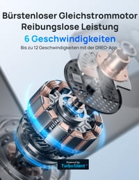 Inteligentný stropný ventilátor DREO so svetlom, 132 cm, 12 rýchlostí (aplikácia), 3 režimy, stmievateľné LED osvetlenie, tichý jednosmerný motor, 12-hodinový časovač, diaľkové ovládanie/Alexa, biely 3