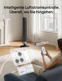 DREO Smart Állítható Magasságú Oszlopventilátor, 102-114 cm, DC Motor, 9 Fokozat, 4 Mód, 90° Oszcilláció, 20dB Csendes, 12H Timer, Google/Alexa 4