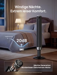 DREO Smart Állítható Magasságú Oszlopventilátor, 102-114 cm, DC Motor, 9 Fokozat, 4 Mód, 90° Oszcilláció, 20dB Csendes, 12H Timer, Google/Alexa 5