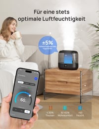 Inteligentný ultrazvukový zvlhčovač vzduchu Dreo s aróma difuzérom a nočným svetlom, 4 l, 36 hodín 3