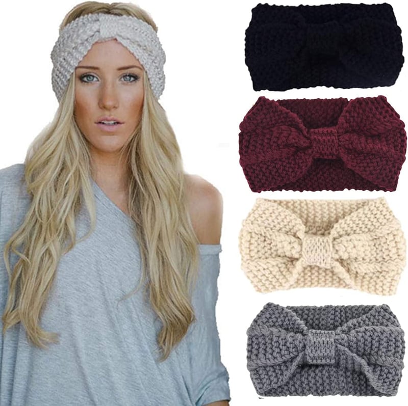 DRESHOW Boho Fejpánt Szett 10 db, Nyomott Mintás Hajpánt Lányoknak, Csomózott Rugalmas Fejkötő