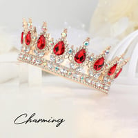 DRESHOW Kristály Barokk Tiara Korona Női Esküvői Fejdísz Strasszos Hercegnő 7
