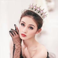 DRESHOW Kristály Barokk Tiara Korona Női Esküvői Fejdísz Strasszos Hercegnő 5