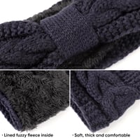 DRESHOW női meleg kötött fejpánt téli fülmelegítő vastag fleece béléssel 7