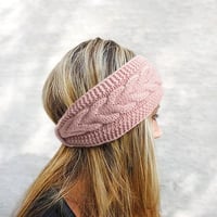 DRESHOW női téli fejpánt, vastag fleece béléssel, fülmelegítő, kötött hajpánt 3