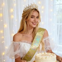 DRESHOW Születésnapi Korona és Szalag Szett Strasszos Tiara Hajdísz 10