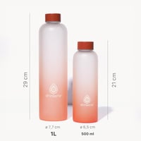drinkerie 500 ml narancssárga üveg kulacs szilikon fogóval, szellőzővel és szűrővel 5