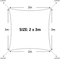 Dripex 2x3m Árnyékoló Vászon Vízálló Szürke UV Védelem Kert Terasz 3