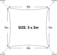 Dripex 3x3m Téglalap Napvédő Sátor UV Védelem Vízálló Erkély Kert Terasz Krém 5