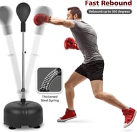 Dripex Állítható talpas ütőlabda gyorsasági speed ball fekete box reflex tréning felnőtteknek és gyerekeknek otthonra és terembe 5
