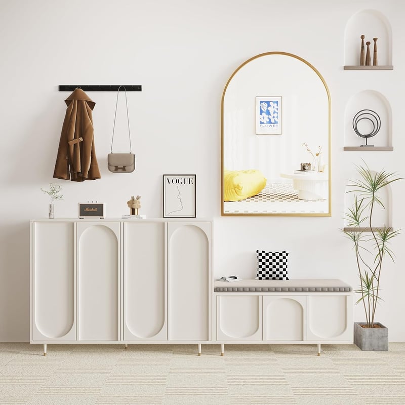 Dripex Arany Kerek Boltíves Tükör 60x90 cm Alumínium Kerettel - HD Fali Tükör Fürdőszobába, Öltözőbe, Nappaliba, Törhetetlen Üveggel