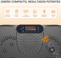 Dripex Vibrációs talapzat otthoni izomtréninghez 99 fokozat 5 program Bluetooth hangszóró LCD kijelző fekete 4