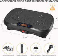 Dripex Vibrációs talapzat otthoni izomtréninghez 99 fokozat 5 program Bluetooth hangszóró LCD kijelző fekete 5