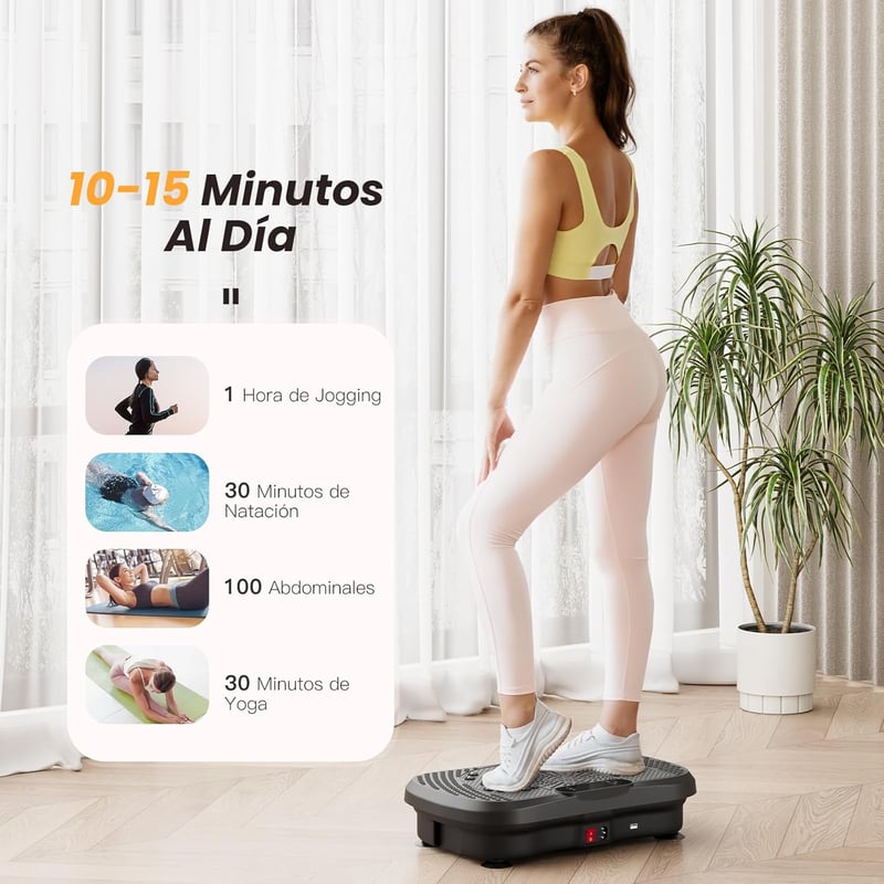 Dripex Vibrációs talapzat otthoni izomtréninghez 99 fokozat 5 program Bluetooth hangszóró LCD kijelző fekete