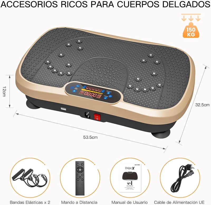 Dripex Vibrációs Tréning Platform 99 Szinttel, Bluetooth Hangszoróval