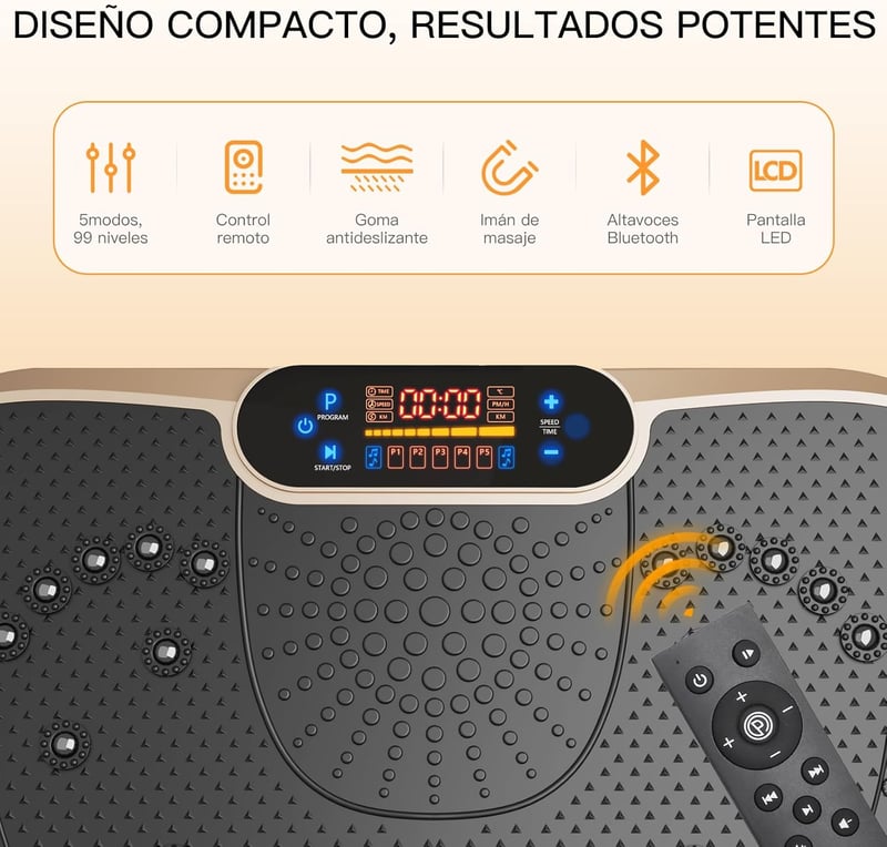 Dripex Vibrációs Tréning Platform 99 Szinttel, Bluetooth Hangszoróval