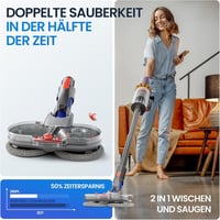 Dripl Mopovací nadstavec pre vysávače Dyson V7/V8/V10/V11/V15/Gen5, elektrický mop na podlahy, s odnímateľnou nádržkou na vodu, 6 umývateľnými mopmi a 1 nabíjačkou 3