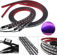 DriSubt LED Alváz Világítás Szett 4 db (2x60+2x90 cm) - Bluetooth Applikációs Vezérlés, 64 Üzemmód, RGB 16 Millió Szín, IP68 Vízálló, Autó D 9