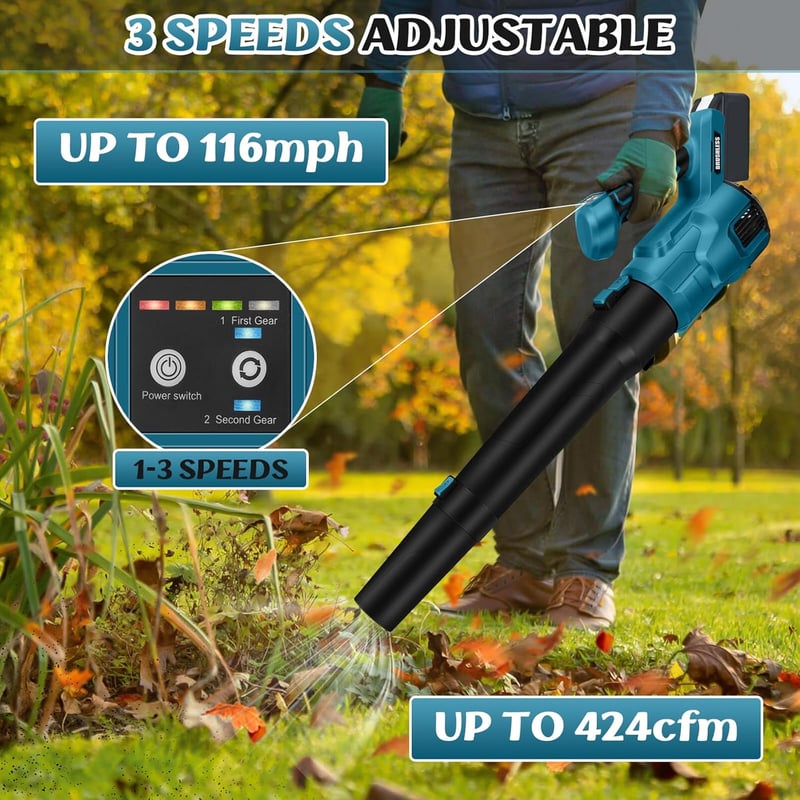 DriSubt Makita 18V akkus lombfúvó 3 fokozatú 52 m/s kefe nélküli
