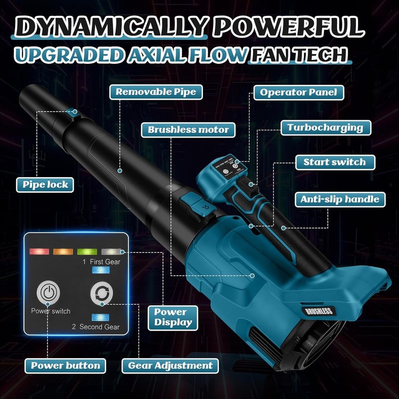 DriSubt Makita 18V akkus lombfúvó 3 fokozatú 52 m/s kefe nélküli