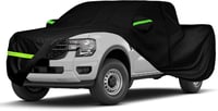 DriSubt Vízálló Pickup Autótakaró - Ford Ranger, Toyota Hilux, Nissan Navara Kompatibilis - Hidroszálas Pamut, Éjszakai Fénycsíkkal, Sofőrol 1