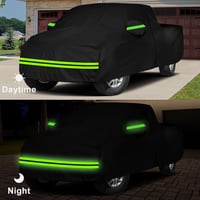 DriSubt Vízálló Pickup Autótakaró - Ford Ranger, Toyota Hilux, Nissan Navara Kompatibilis - Hidroszálas Pamut, Éjszakai Fénycsíkkal, Sofőrol 8