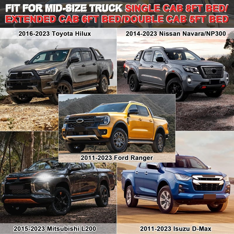 DriSubt Vízálló Pickup Autótakaró - Ford Ranger, Toyota Hilux, Nissan Navara Kompatibilis - Hidroszálas Pamut, Éjszakai Fénycsíkkal, Sofőrol