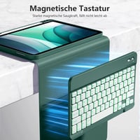 drivego iPad 11/10 generációs tok billentyűzettel, 7 színű LED világítás, mágneses, toll tartóval - Pine Green 4