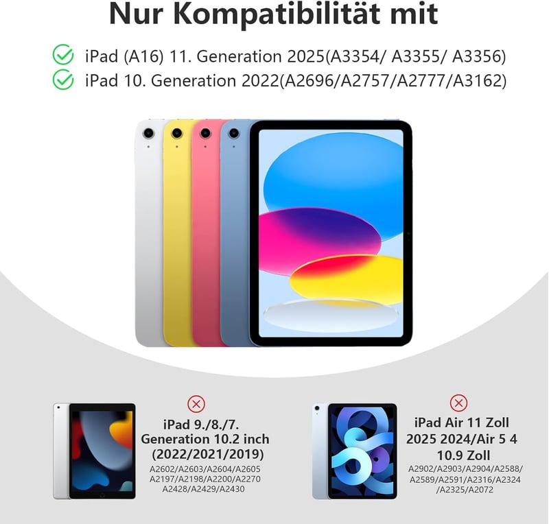 drivego iPad 11/10 generációs tok billentyűzettel, 7 színű LED világítás, mágneses, toll tartóval - Pine Green