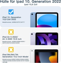 drivego iPad 11 (2025) / iPad 10 (2022) tok ceruzatartóval, háromszoros állvánnyal - borvörös 2