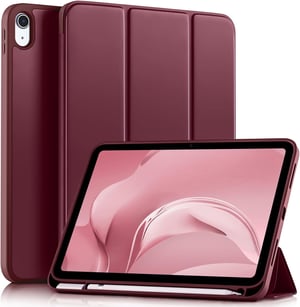Husă drivego pentru iPad 11 (2025) / iPad 10 (2022) cu suport pentru creion și stand pliabil în trei puncte - roșu vin