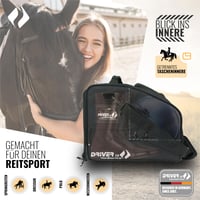 Ruksak na jazdecké čižmy Driver13 Deluxe s priehradkou na prilbu a taškou cez rameno, čierny 6