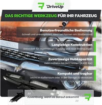 DriveUpTools 2 tonna hidraulikus autóemelő, 395 mm emelési magasság, vízálló táskával 6