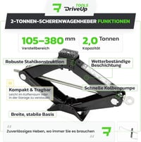 DriveUpTools 2 tonna hidraulikus autóemelő, 395 mm emelési magasság, vízálló táskával 3