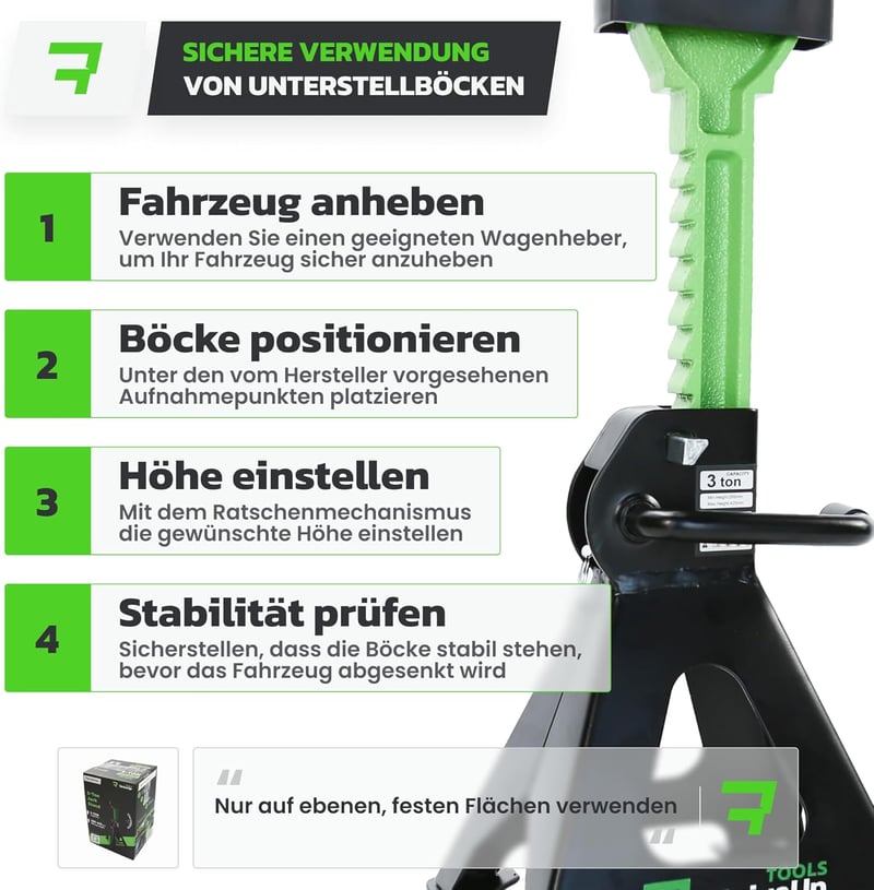 DriveUpTools 3 Tonna Autó Emelőállvány Pár - 280-420mm Emelési Magasság