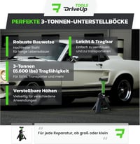 DriveUpTools 3 Tonna Autó Emelőállvány Pár - 280-420mm Emelési Magasság 6