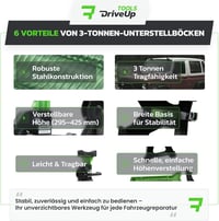 DriveUpTools 3 Tonna Autó Emelőállvány Pár - 280-420mm Emelési Magasság 7