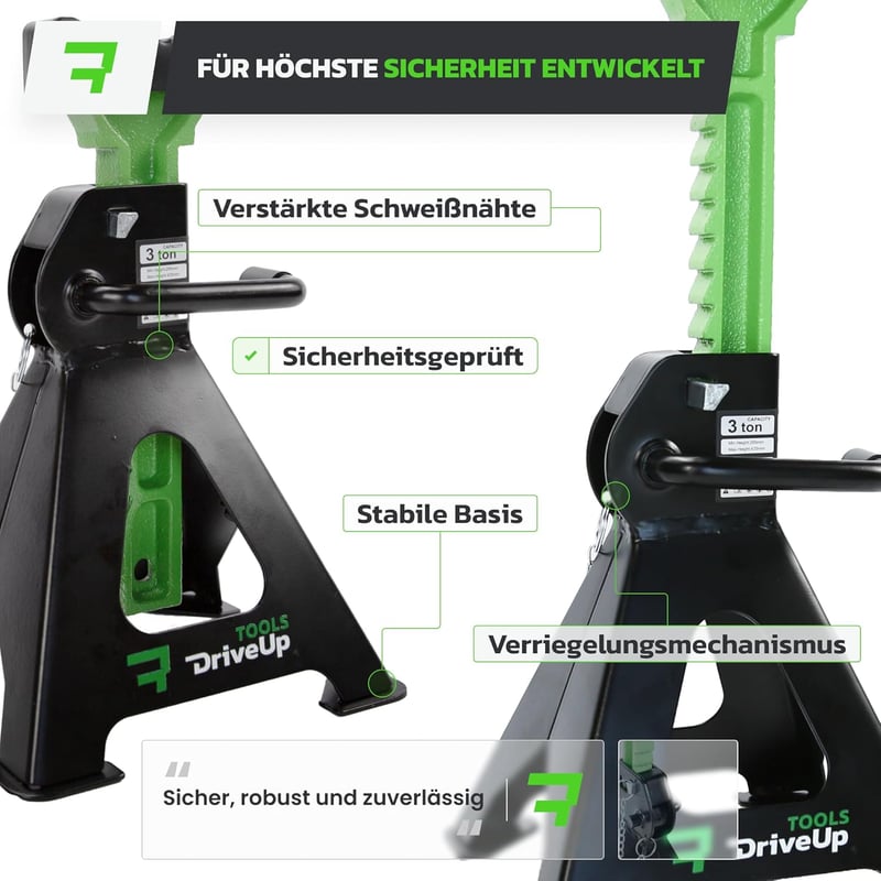 DriveUpTools 3 Tonna Autó Emelőállvány Pár - 280-420mm Emelési Magasság