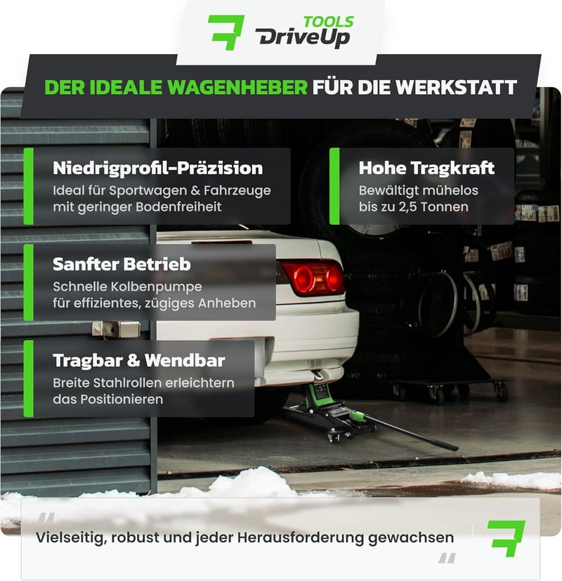 DriveUpTools hidraulikus emelő 2.5T 85-350mm emeléssel 2500kg terhelhetőség